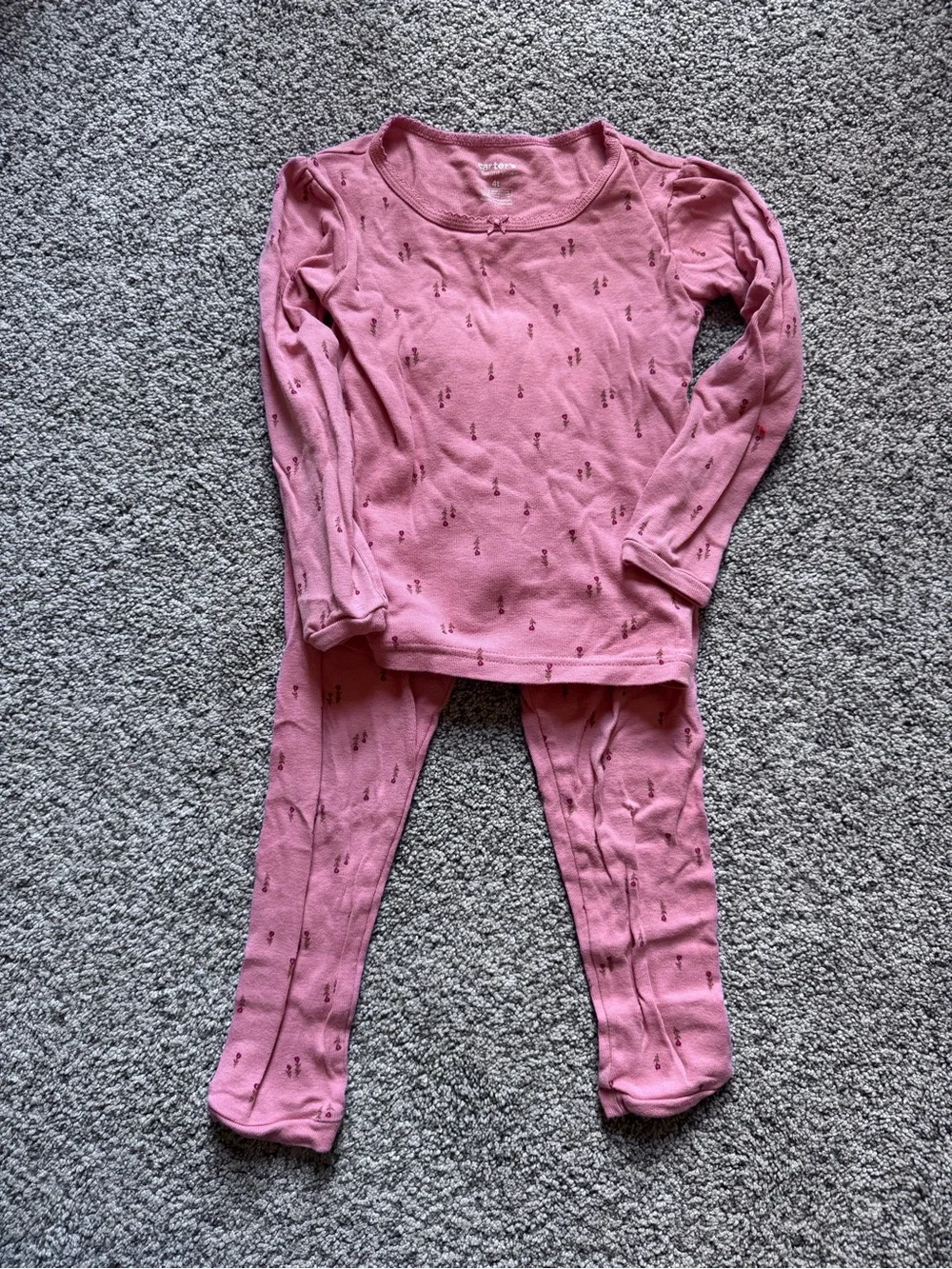 Cozy Kids Long-Sleeve Pajama Set - Pink & Mauve Animal and Dot Prints